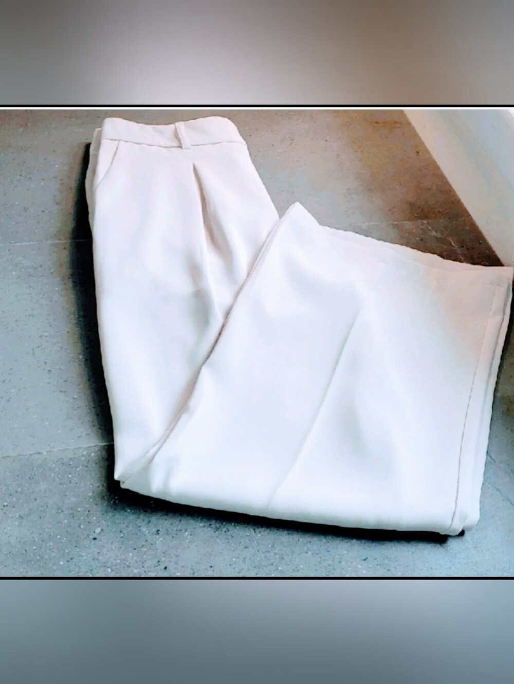 Sarin Mathews Cream Wide-Leg Pleated Pants